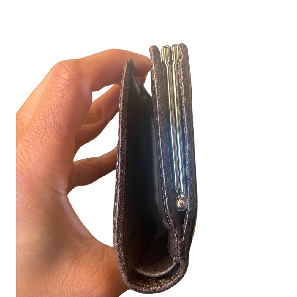 Coach Signature Canvas Kiss Lock Brown Wallet - Picture 6 of 14